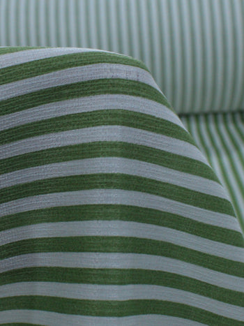 Tecido Viscose Mista Casca de Árvore Listra Verde Oliva e Branco
