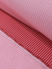 Tecido Viscose Mista Maquinetada Listras Pink e Rosa