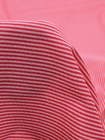 Tecido Viscose Mista Maquinetada Listras Pink e Rosa