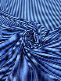 Tecido Viscose Mista Maquinetada Micro Listras Azul Marinho e Azul