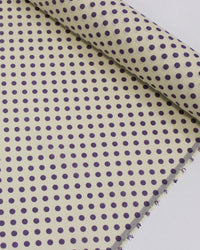 Tecido Linho Misto Poá Roxo e Offwhite