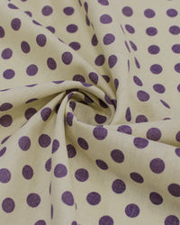 Tecido Linho Misto Poá Roxo e Offwhite