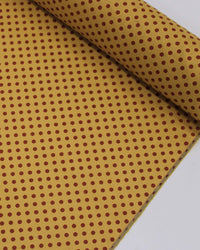 Tecido Linho Misto Micro Poá Vermelho e Ocre