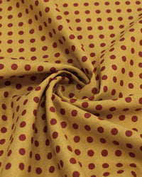 Tecido Linho Misto Micro Poá Vermelho e Ocre
