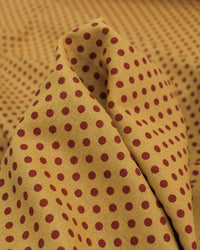 Tecido Linho Misto Micro Poá Vermelho e Ocre