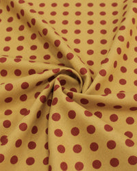 Tecido Linho Misto Poá Vermelho e Ocre