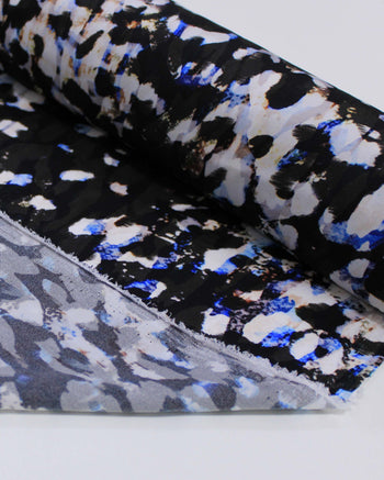 Tecido Crepe Silk Italiano Animal Print Abstrato Colorido