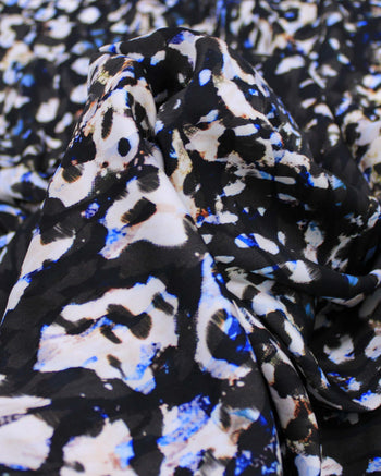 Tecido Crepe Silk Italiano Animal Print Abstrato Colorido