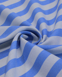 Tecido Linho Misto Estampado Listrado Azul e Branco