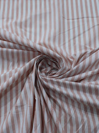 Tecido Tricoline Mista com Elastano Listras Rosé e Branco