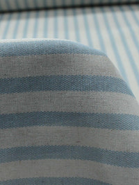 Tecido Linho Misto Azul Jeans e Cru