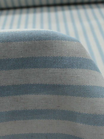 Tecido Linho Misto Azul Jeans e Cru