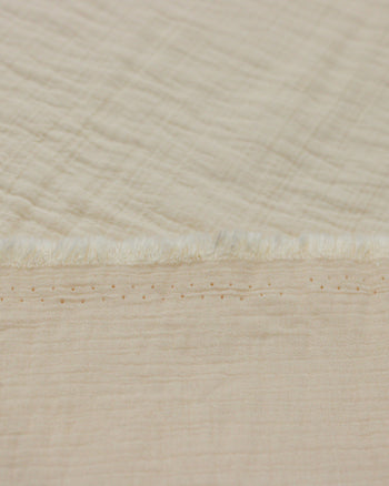 Tecido Crepe de Viscose Enrugado Creme
