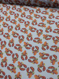 Tecido Crepe Chiffon Lagosta Laranja