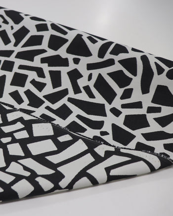 Tecido Microfibra Italiano Dupla Face Animal Print Geométrico P/B