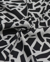 Tecido Microfibra Italiano Dupla Face Animal Print Geométrico P/B