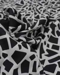 Tecido Microfibra Italiano Dupla Face Animal Print Geométrico P/B