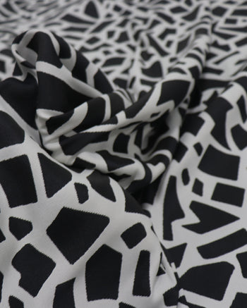 Tecido Microfibra Italiano Dupla Face Animal Print Geométrico P/B