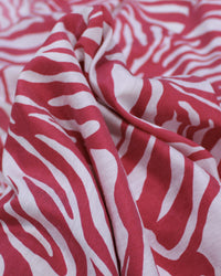 Tecido Viscose Mista com Poliamida Grosso Estampa Abstrata Rosa e Branco
