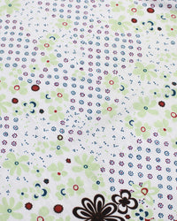 Tecido Viscose Mista com Poliamida Grosso Barrado Cashmere Floral Tons Terrosos e Branco