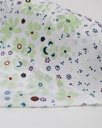 Tecido Viscose Mista com Poliamida Grosso Barrado Cashmere Floral Tons Terrosos e Branco