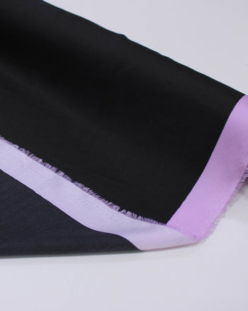 Tecido Crepe Silk Italiano Degradê Irregular Lilás e Preto
