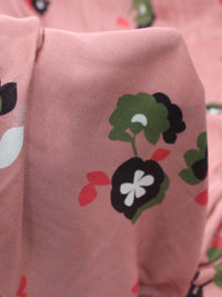 Tecido Viscose Italiano Flores Rosé