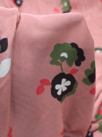 Tecido Viscose Italiano Flores Rosé