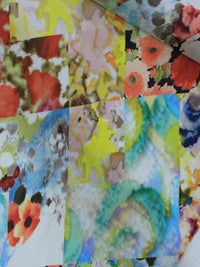 Tecido Crepe Chiffon Italiano Flores em Aquarela Colorida