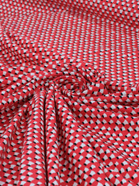 Tecido Tricoline Italiano Arcos Vermelho e Branco