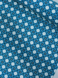 Tecido Tricoline Italiano Fibras Azul e Branco