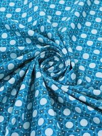Tecido Tricoline Italiano Fibras Azul e Branco