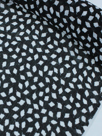 Tecido Crepe Chiffon Italiano Pingos Preto e Branco