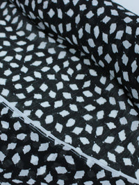 Tecido Crepe Chiffon Italiano Pingos Preto e Branco