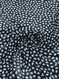 Tecido Crepe Chiffon Italiano Pingos Preto e Branco