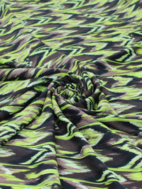 Tecido Viscose Italiano Chevron Abstrato Tons de Verde