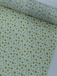 Tecido Tricoline Italiano Micro Floral Amarelo e Branco