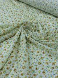 Tecido Tricoline Italiano Micro Floral Amarelo e Branco