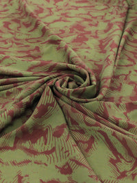 Tecido Crepe Italiano Estampa Abstrata Tons Terrosos e Verde