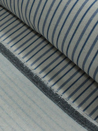 Tecido Linho Misto Micro Listras Azul e Cru