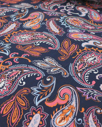 Tecido Viscose Macro Cashmere Azul Marinho e Colorido