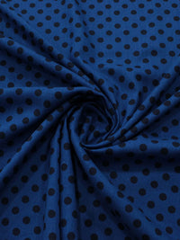 Tecido Linho Misto Poá Azul e Preto