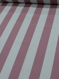Tecido Linho Misto Macro Listras Rosé e Branco