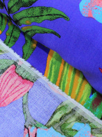 Tecido Viscose Macro Flores Rosa e Roxo