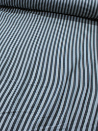 Tecido Tricoline Mista com Elastano Listras Preto e Branco