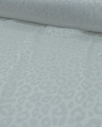 Tecido Cetim Brocado Animal Print Branco