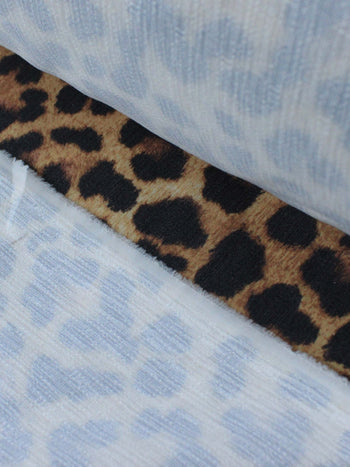 Tecido Crepe Casca de Árvore Animal Print Onça