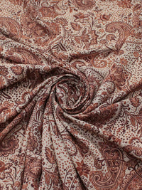 Tecido Viscose Texturizada Estampa Paisley Tons Terrosos