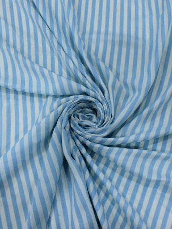 Tecido Viscose Listrada Azul Bebê