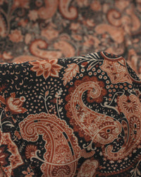 Tecido Viscose Macro Cashmere Preto e Tons Terrosos
